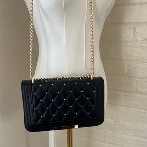 Elegant Black Quilted Chain Shoulder Bag